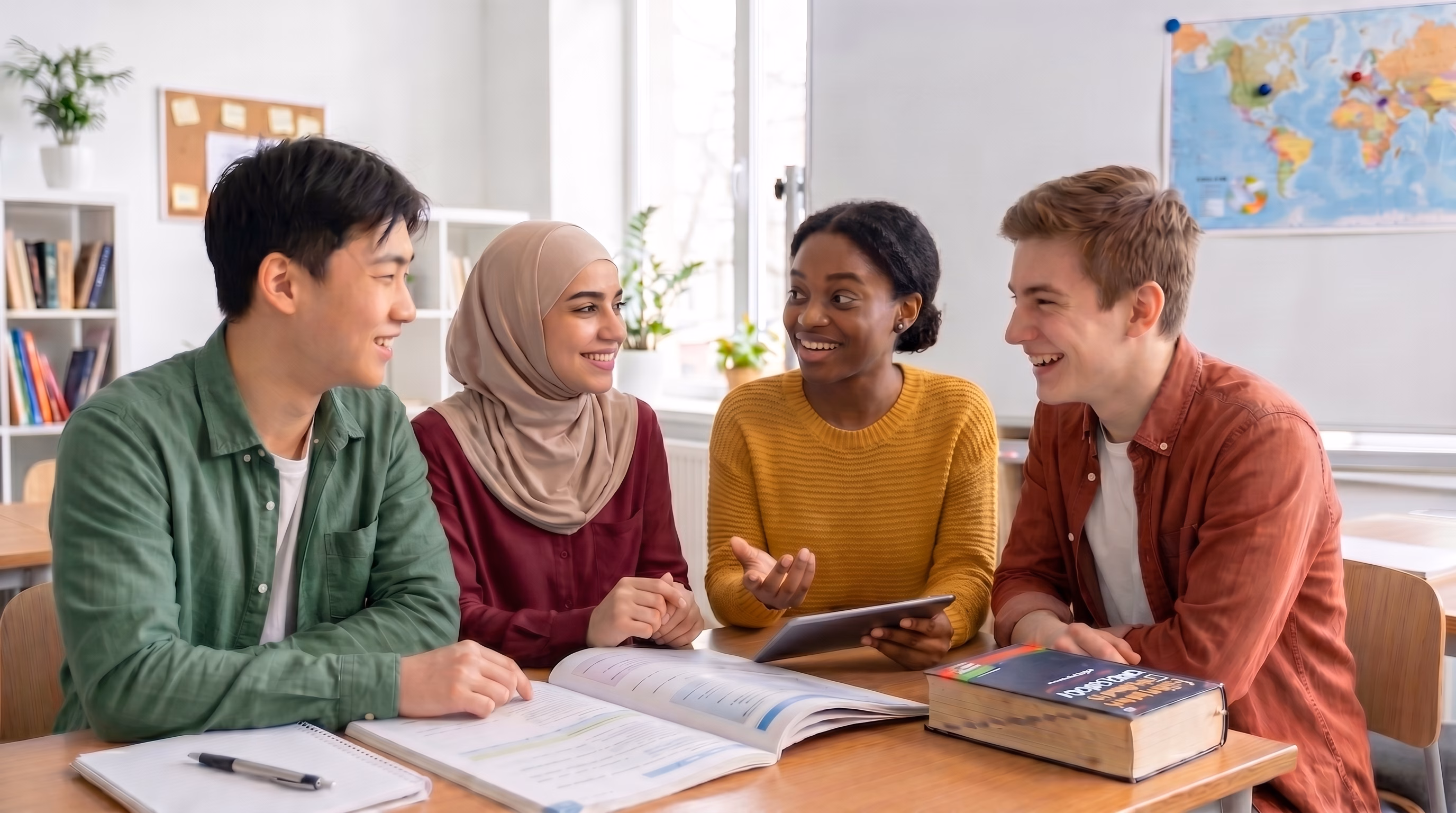group of students interacting
